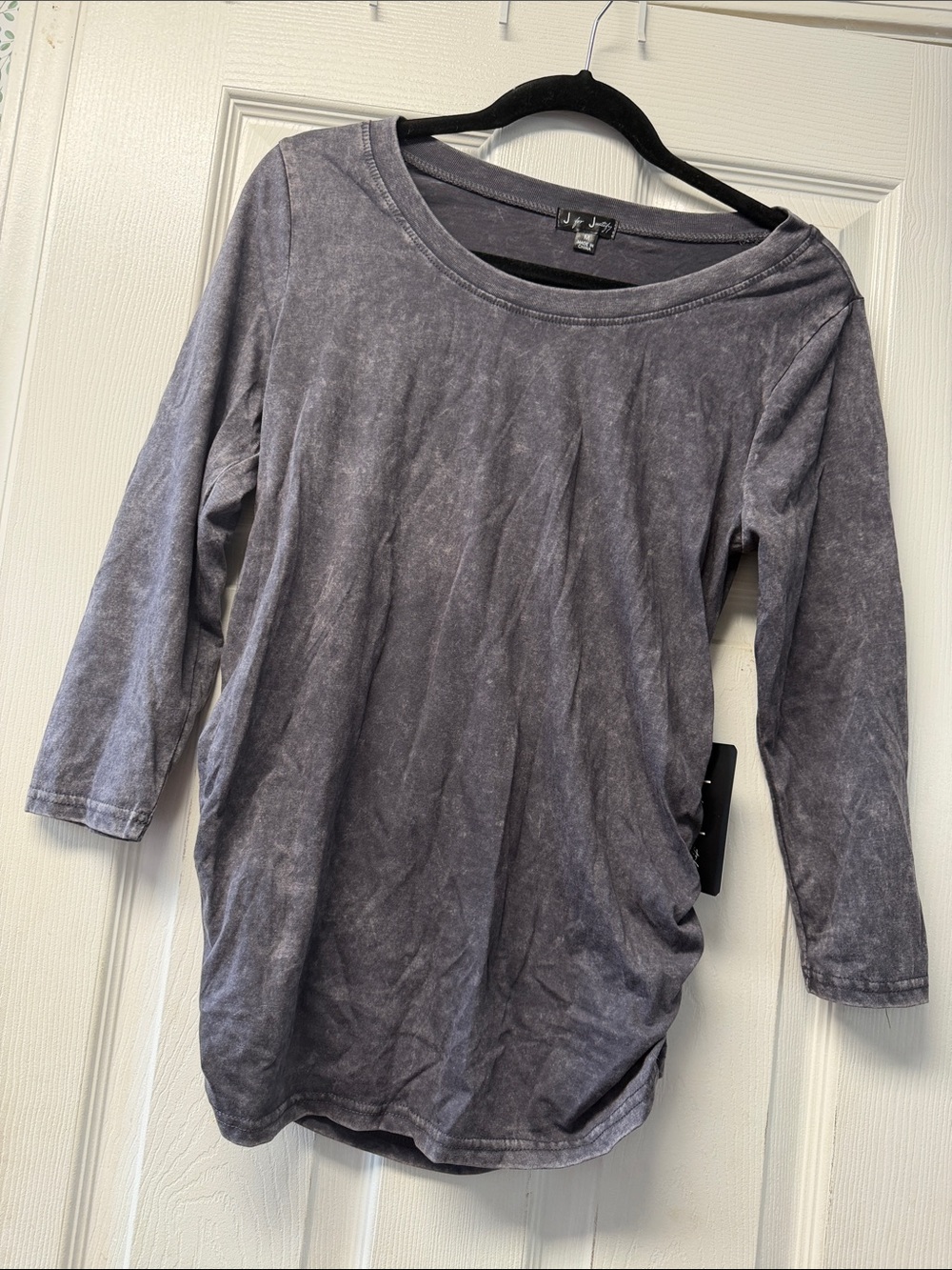 LuLaRoe Mineral Wash Scoop Neck Long Sleeve Top - Gray